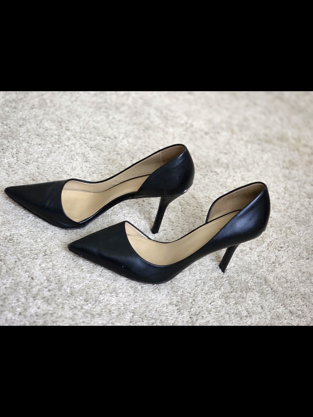 Michael Kors Black Pointed Toe Leather Heels